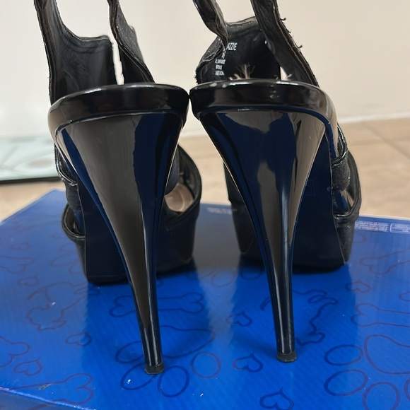 Olsenboye Black sparkling platform heels size 8.5 - Picture 3 of 10